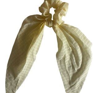 Vintage Light Yellow Scarf Scrunchie Hair Tie